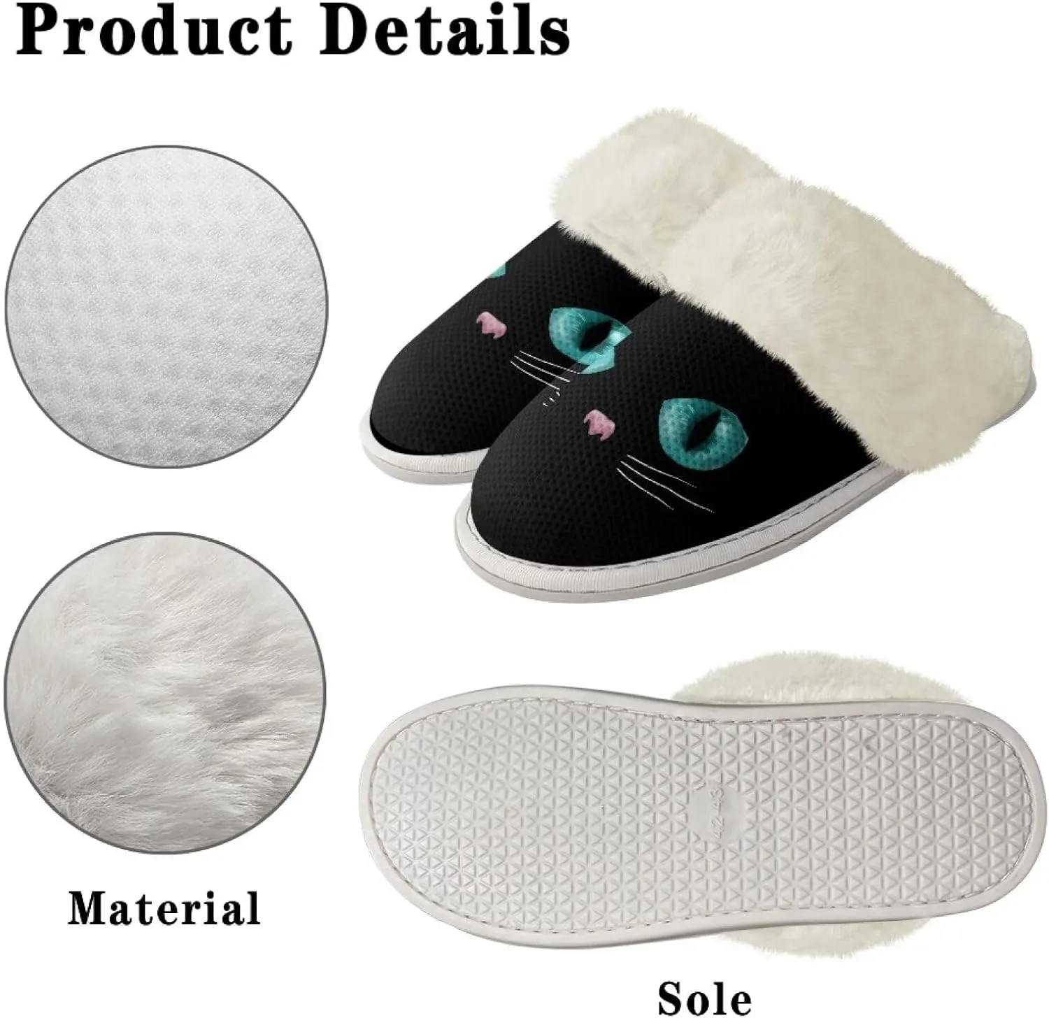 Womens Fluffy House Slippers for Winter Warm Comfy Bedroom Slippers Women Non Slip Size 5-13