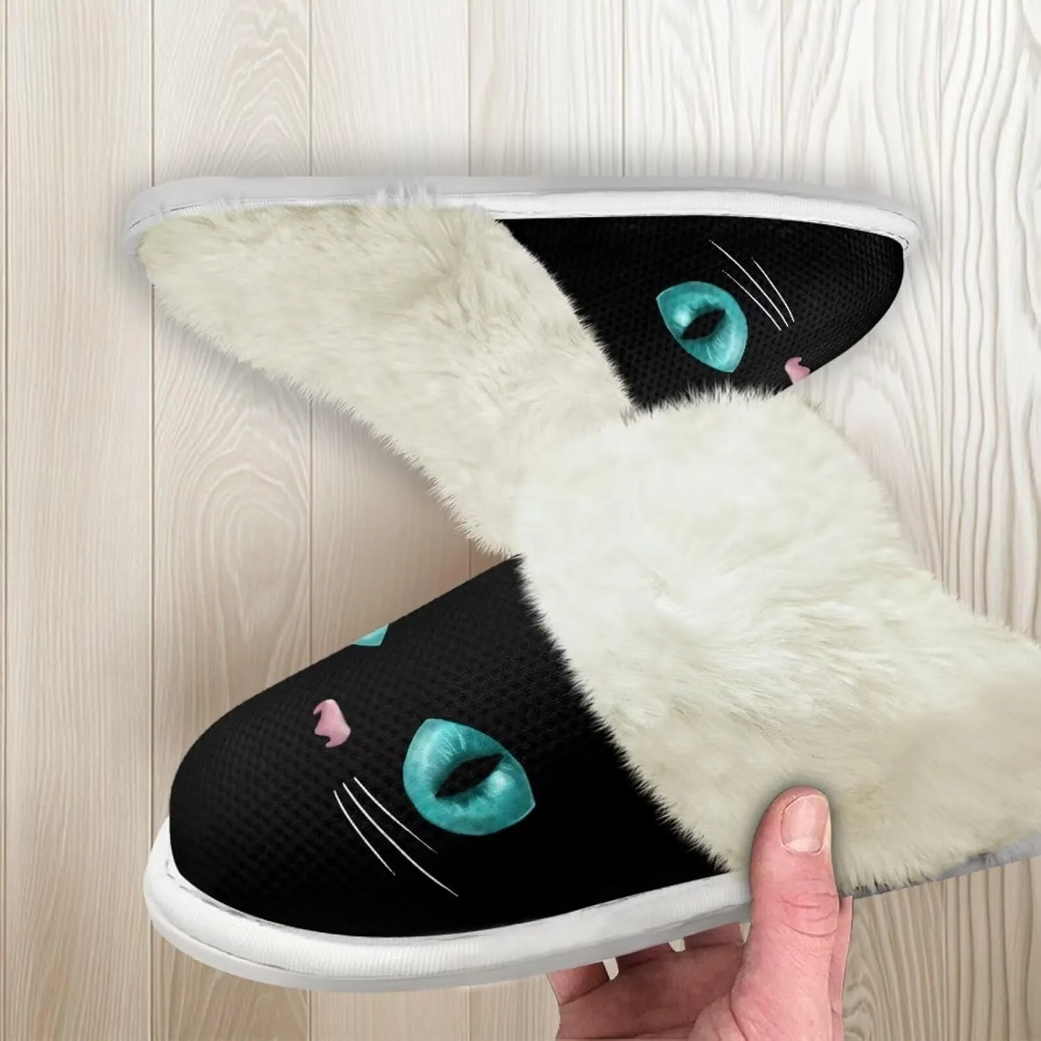 Womens Fluffy House Slippers for Winter Warm Comfy Bedroom Slippers Women Non Slip Size 5-13