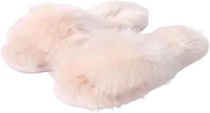 Women’s Fuzzy Slippers, Indoor Slippers for Women Girls Soft Memory Foam House Slippers Open Toe Plush Fluffy Bedroom Slip On Shoes