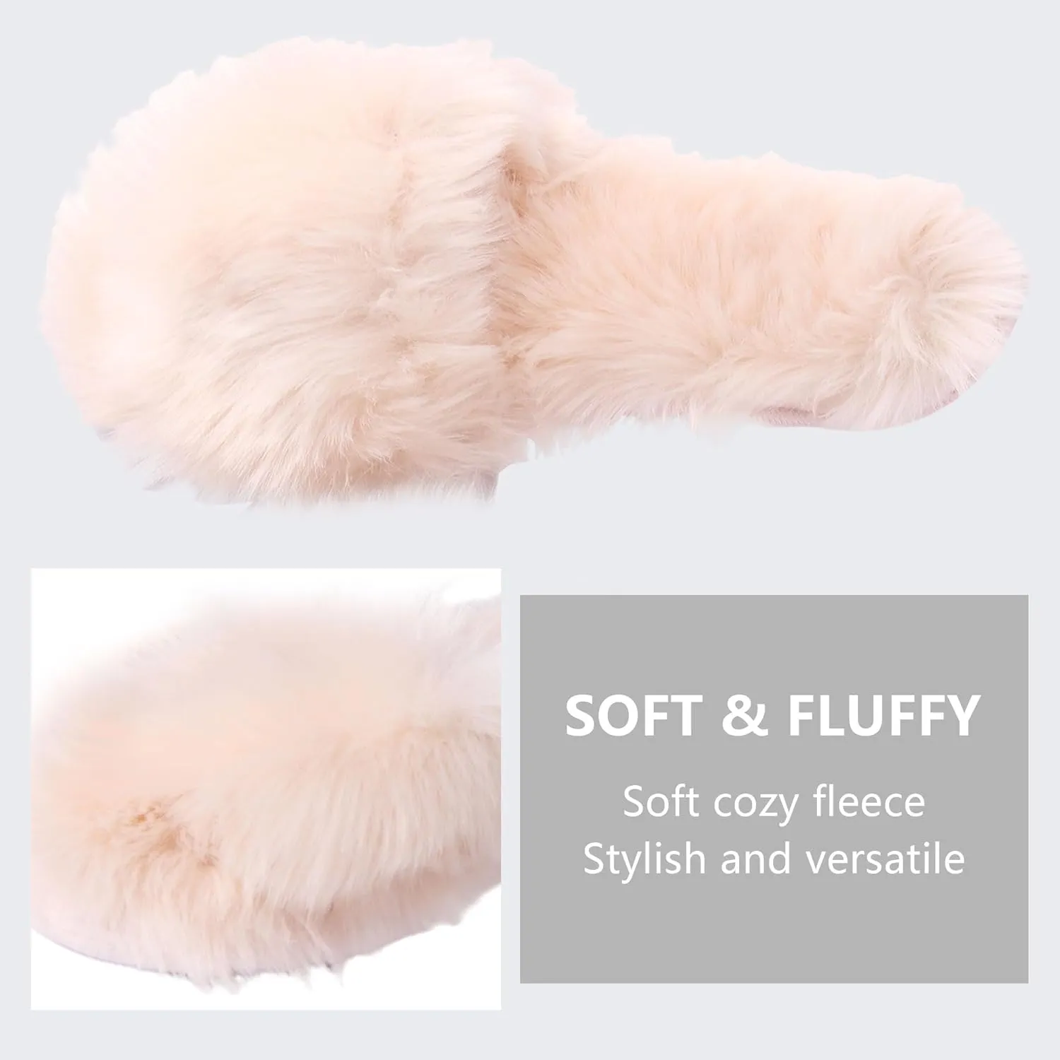 Women’s Fuzzy Slippers, Indoor Slippers for Women Girls Soft Memory Foam House Slippers Open Toe Plush Fluffy Bedroom Slip On Shoes