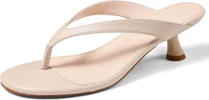 Womens Kitten Heel Sandals Round Open Toe Flip Flop Heels One Strap Slides Short Heeled Sandals for Women