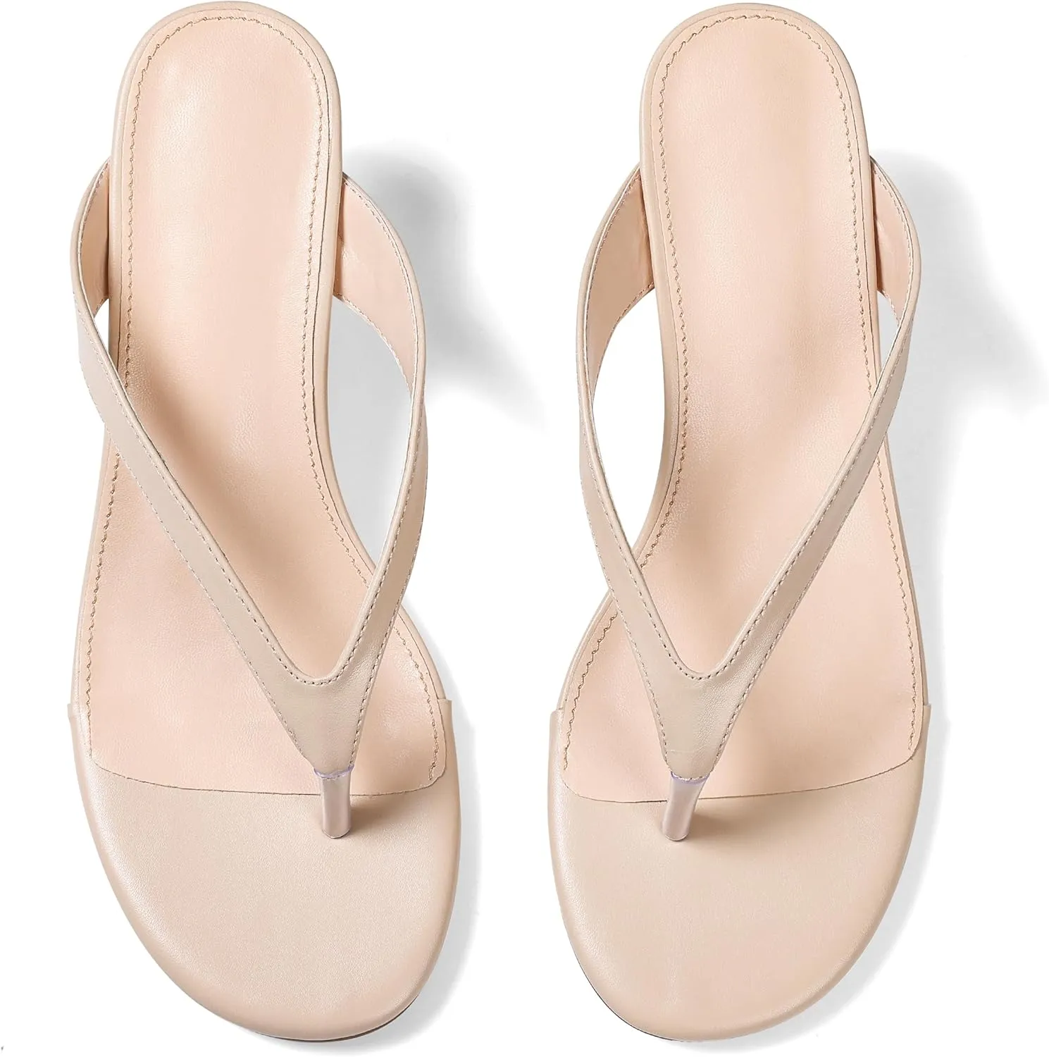 Womens Kitten Heel Sandals Round Open Toe Flip Flop Heels One Strap Slides Short Heeled Sandals for Women