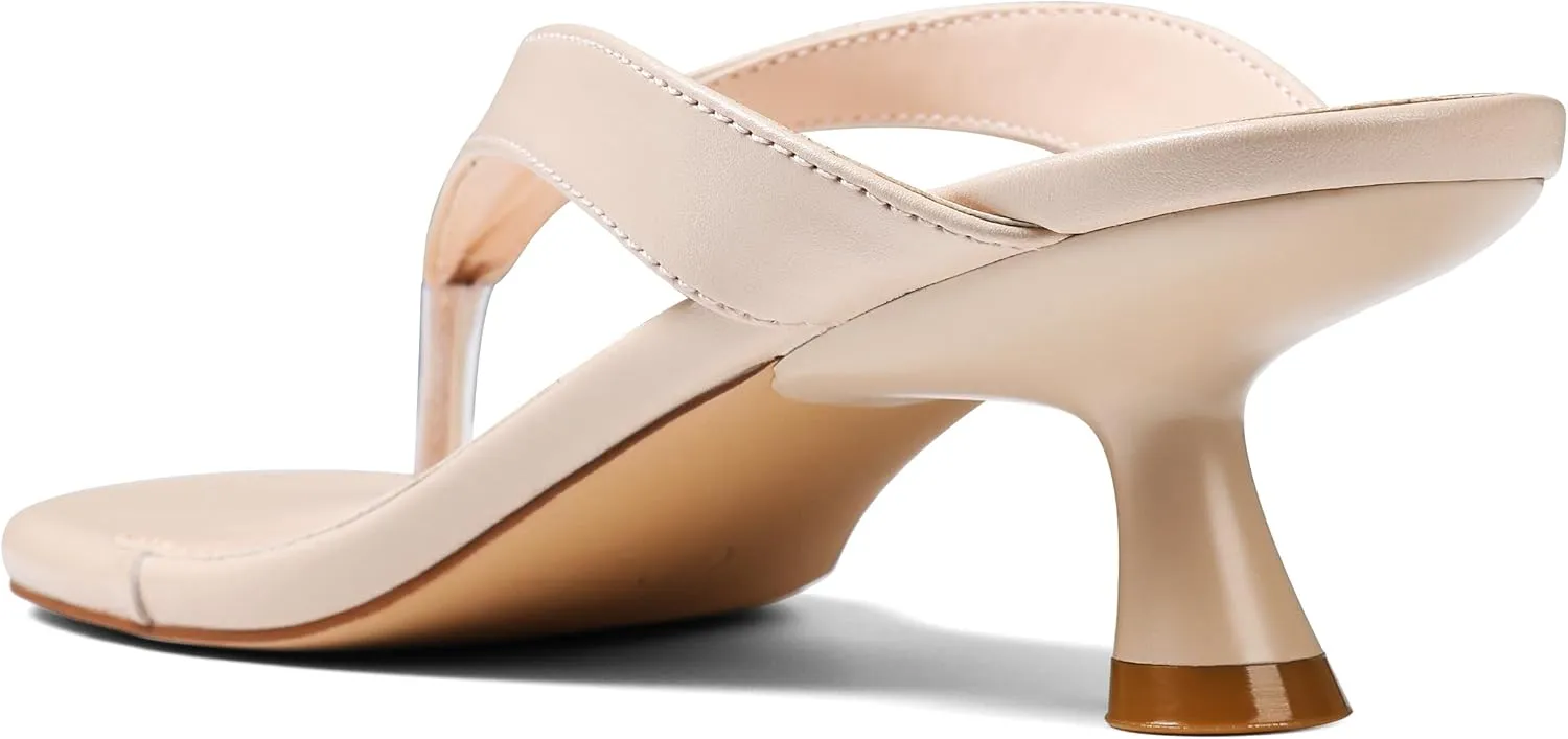 Womens Kitten Heel Sandals Round Open Toe Flip Flop Heels One Strap Slides Short Heeled Sandals for Women
