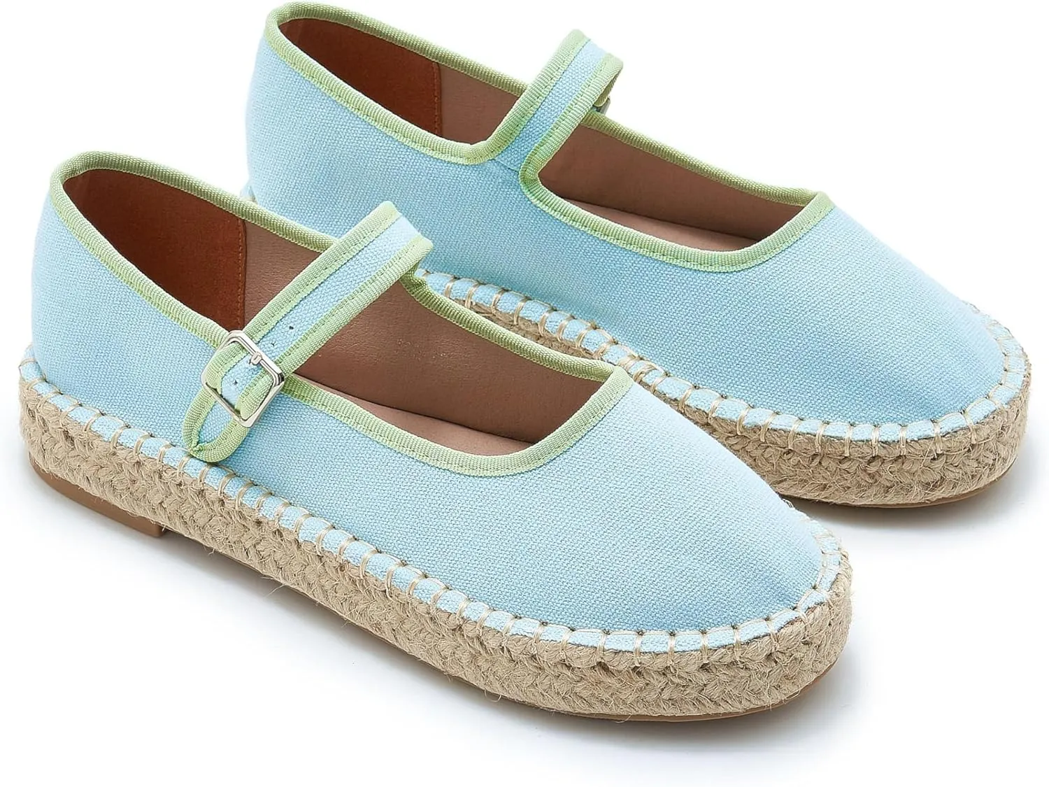 Women's Mary Jane Espadrilles Woven Espadrille Outsole Canvas Summer Flats