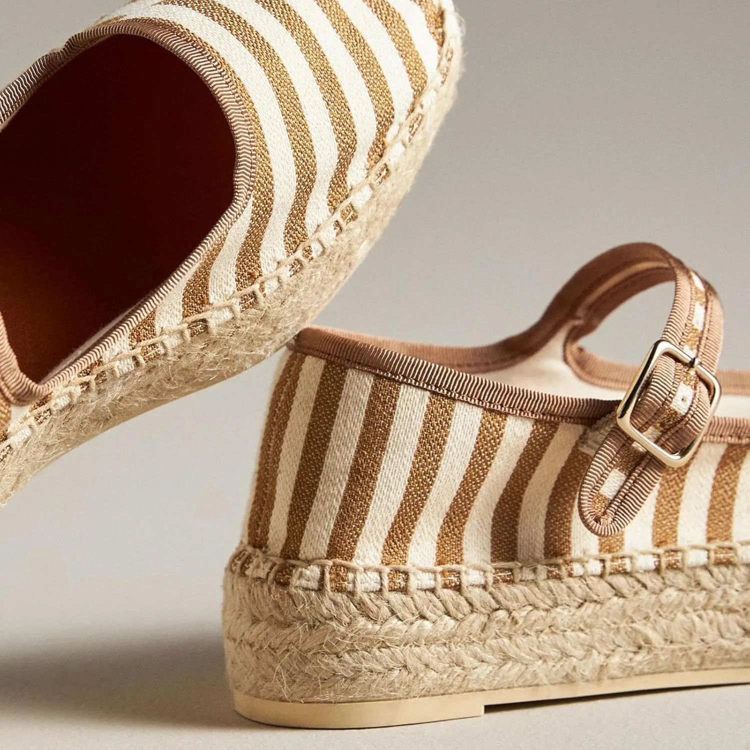 Women's Mary Jane Espadrilles Woven Espadrille Outsole Canvas Summer Flats