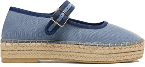 Women's Mary Jane Woven Espadrilles Ballet Flats for Women Outsole Canvas Summer Ballerina Flats.