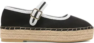 Women's Mary Jane Woven Espadrilles Ballet Flats for Women Outsole Canvas Summer Ballerina Flats.