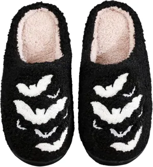 Womens Mens House Slippers Retro Comfy Warm Plush Slip on Fluffy Memory Foam Home Sippers for Winter Indoor Outdoor