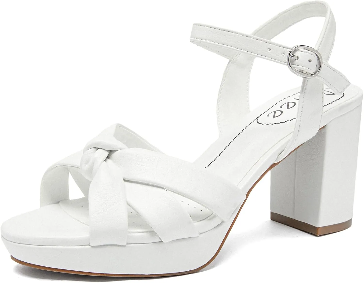 Women's Platform Chunky Heeled Sandals - Ankle Strap Open Toe Dressy Shoes Wedding Bridal Pump Heel Sandals for Women.