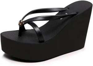 Womens Platform Flip Flops Wedges Sandals for Women Wedge Flip Flops Dressy Summer Chunky Thong Heels for Women