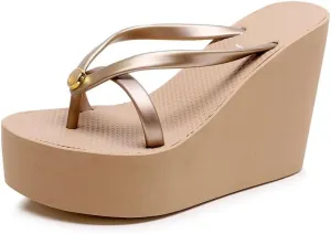 Womens Platform Flip Flops Wedges Sandals for Women Wedge Flip Flops Dressy Summer Chunky Thong Heels for Women