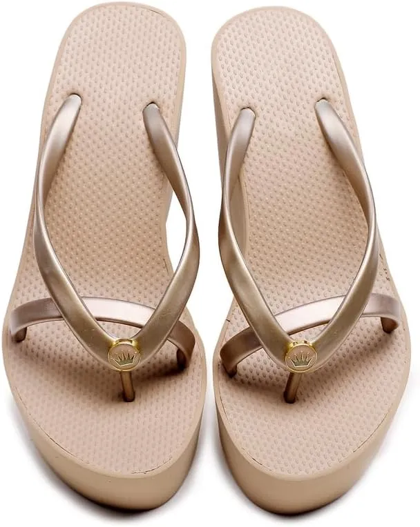 Womens Platform Flip Flops Wedges Sandals for Women Wedge Flip Flops Dressy Summer Chunky Thong Heels for Women