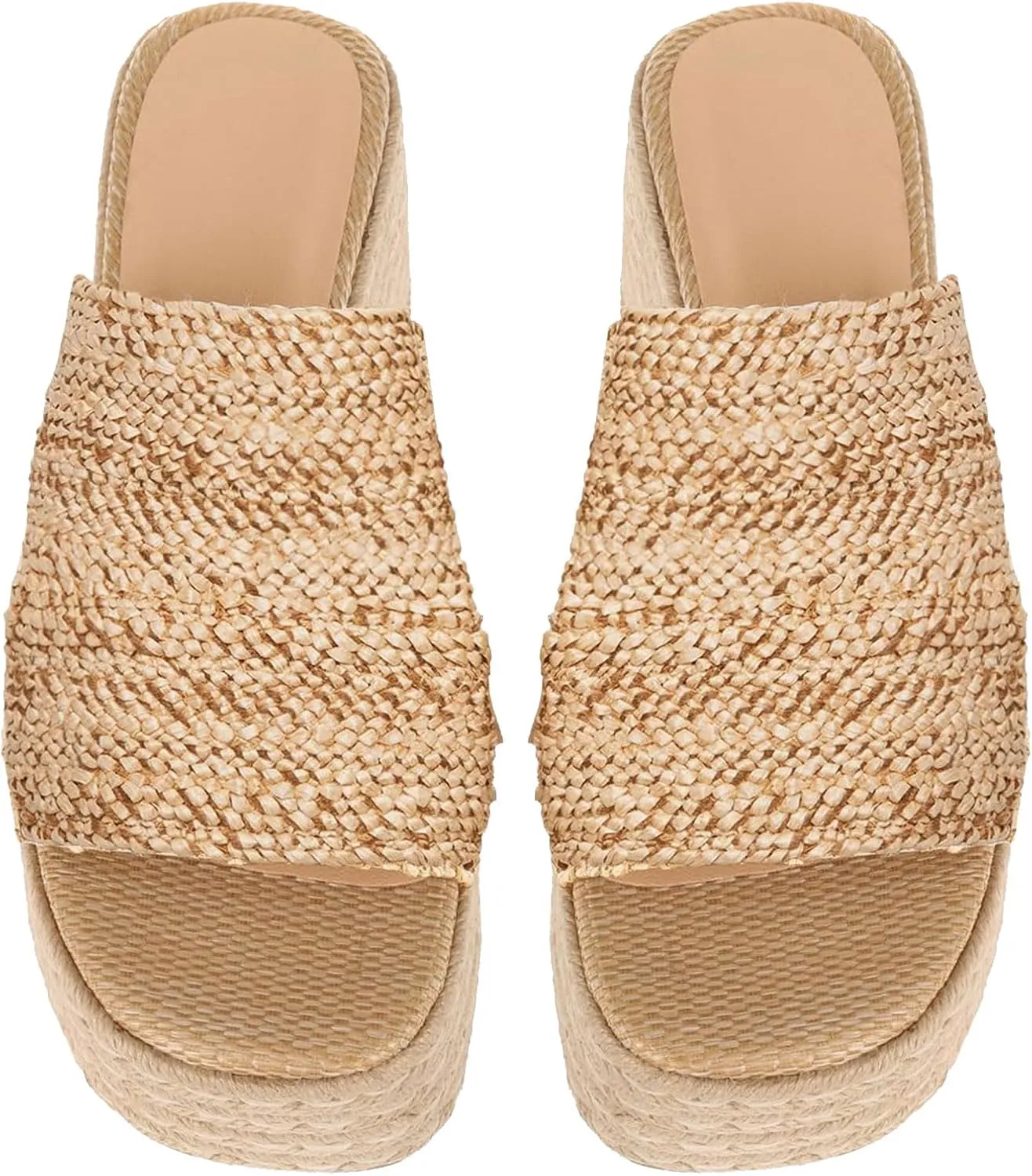 Womens Platform Sandals Slip On Wedge Slides Sandals Flatform Espadrilles Open Toe Summer Outdoor bohemian beach sandals