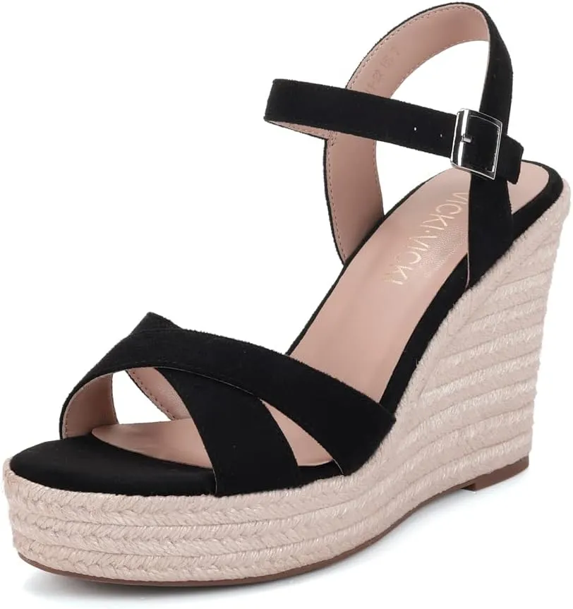 Women's Platform Sandals Wedge Ankle Strap Open Toe Sandals