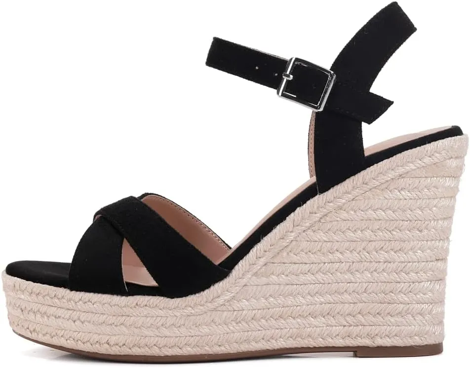 Women's Platform Sandals Wedge Ankle Strap Open Toe Sandals