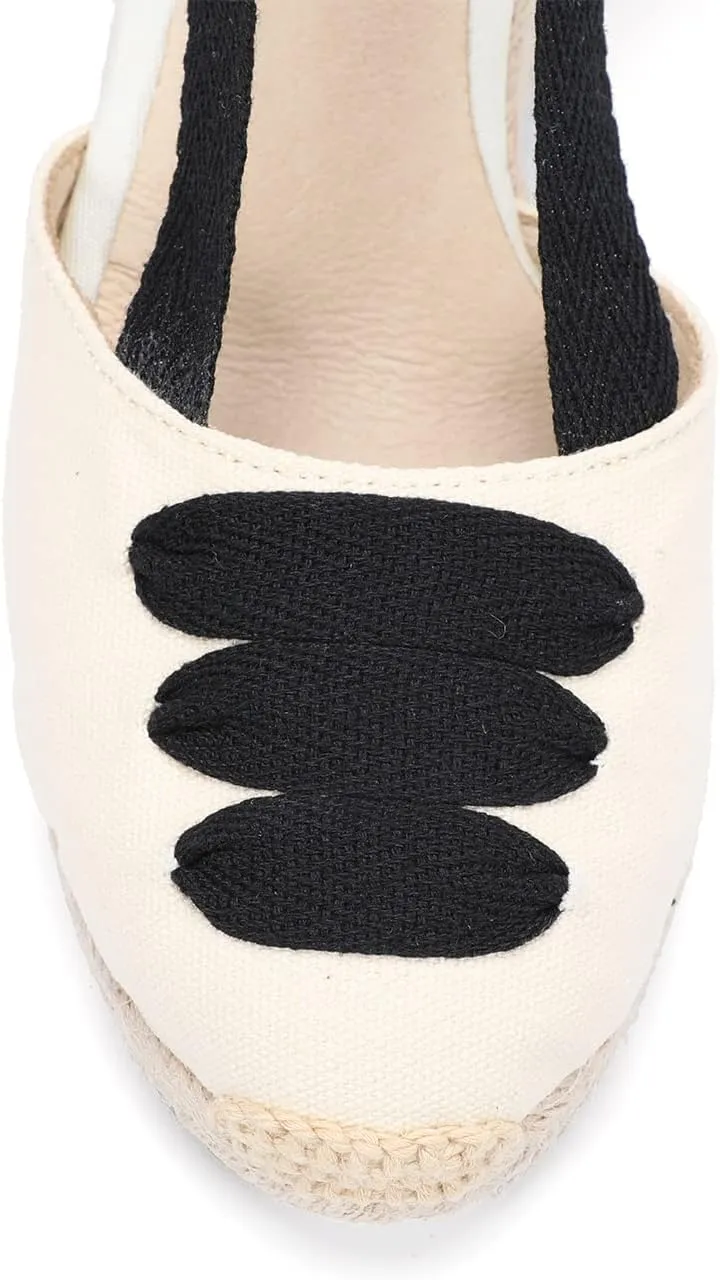 Women’s Platform Wedges Espadrilles, 3" Wedge, Soft Ankle-Tie Strap, Closed Toe, Classic Summer Sandals