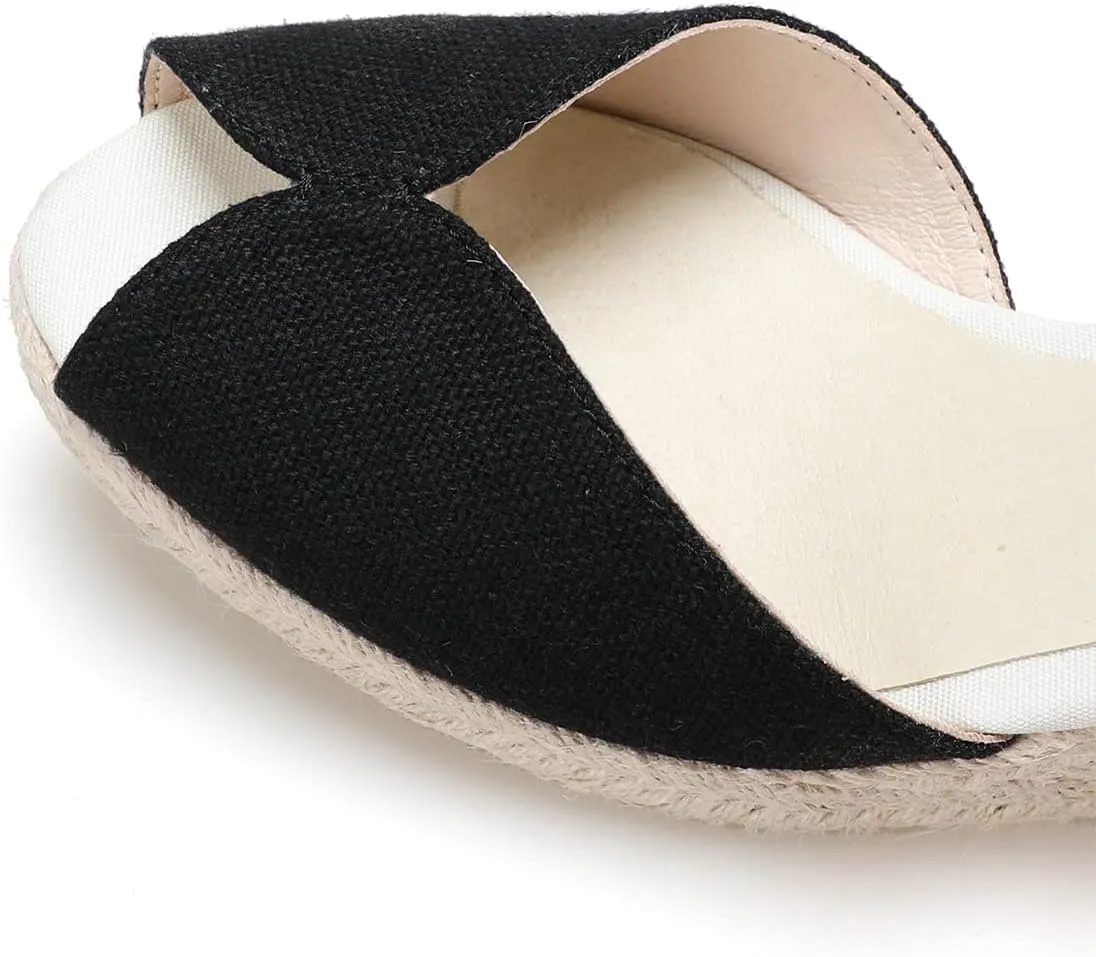 Women’s Platform Wedges Espadrilles, 3" Wedge, Soft Ankle-Tie Strap, Closed Toe, Classic Summer Sandals