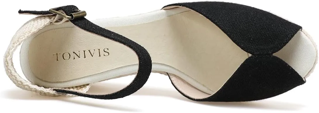Women’s Platform Wedges Espadrilles, 3" Wedge, Soft Ankle-Tie Strap, Closed Toe, Classic Summer Sandals