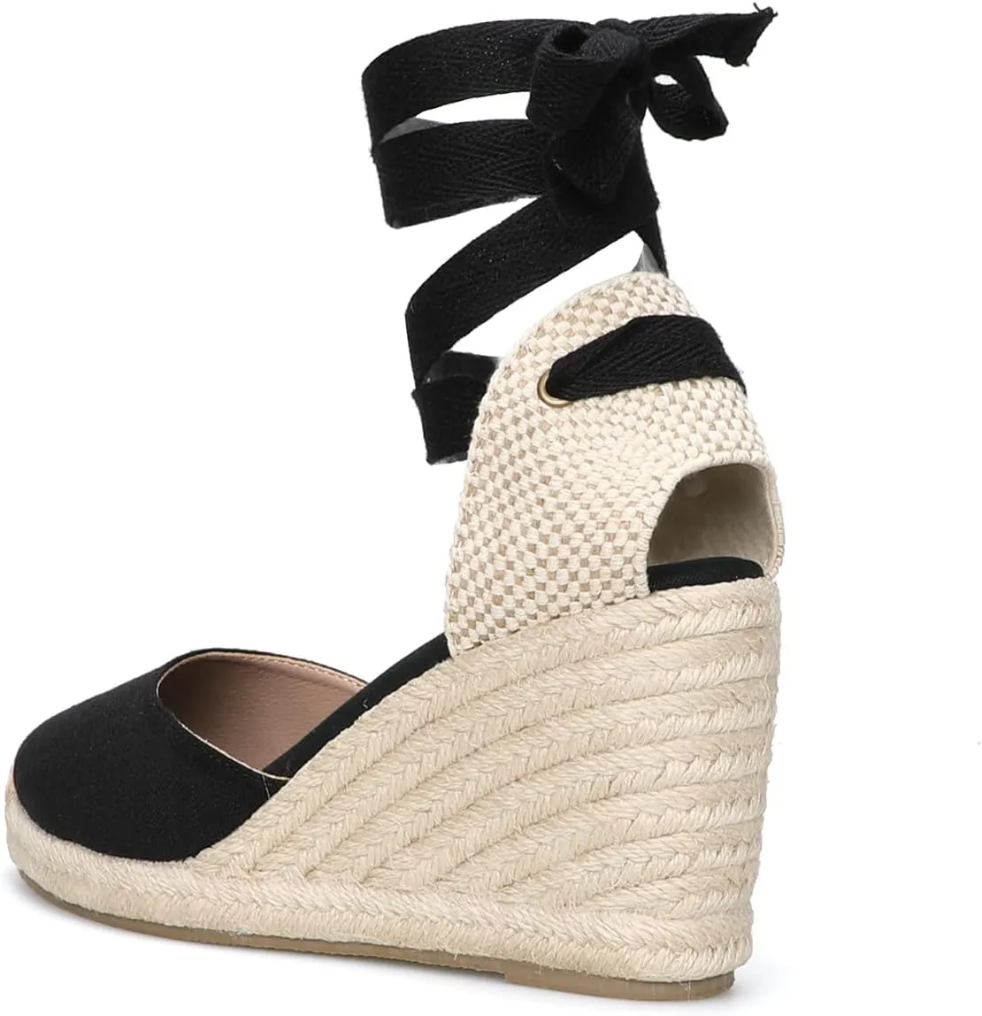 Women’s Platform Wedges Espadrilles, 3" Wedge, Soft Ankle-Tie Strap, Closed Toe, Classic Summer Sandals