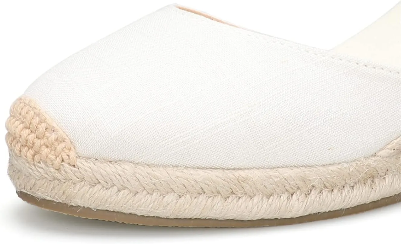 Women’s Platform Wedges Espadrilles, 3" Wedge, Soft Ankle-Tie Strap, Closed Toe, Classic Summer Sandals
