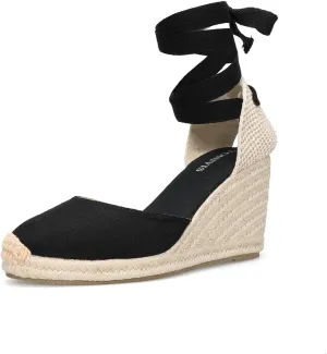 Women’s Platform Wedges Espadrilles, 3" Wedge, Soft Ankle-Tie Strap, Closed Toe, Classic Summer Sandals