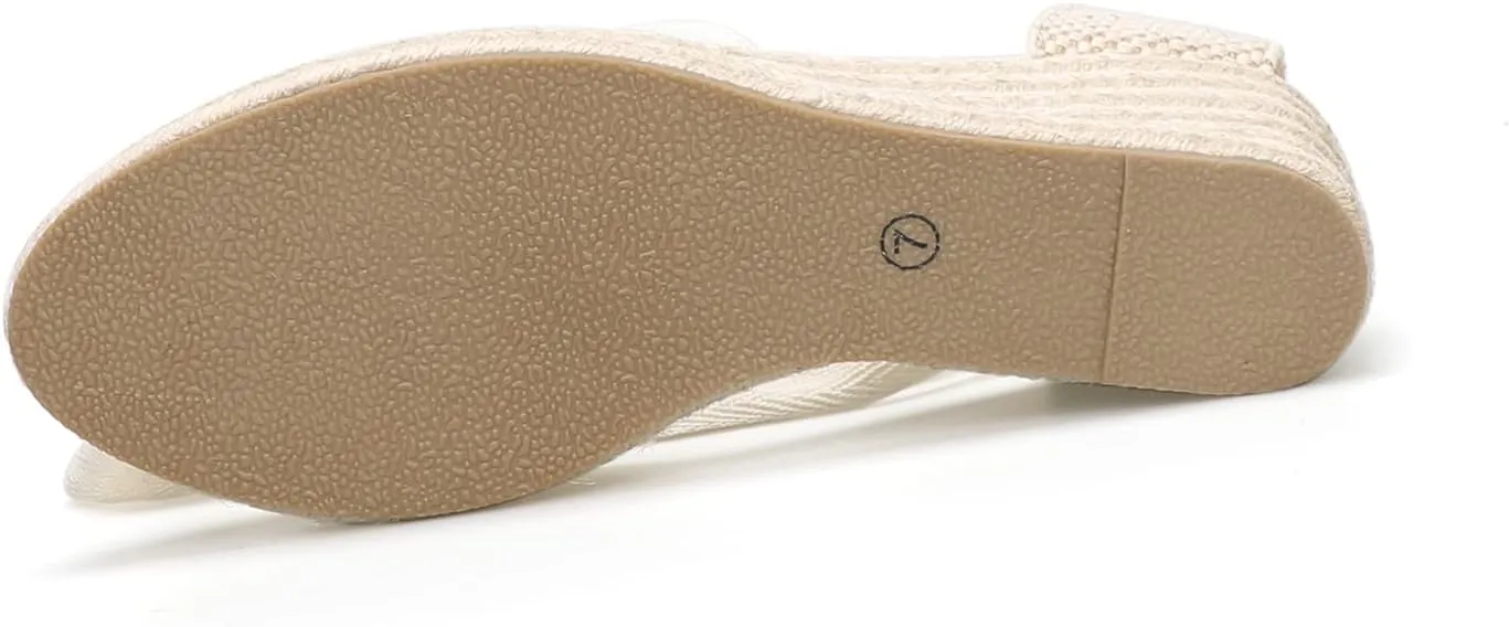 Women’s Platform Wedges Espadrilles, 3" Wedge, Soft Ankle-Tie Strap, Closed Toe, Classic Summer Sandals