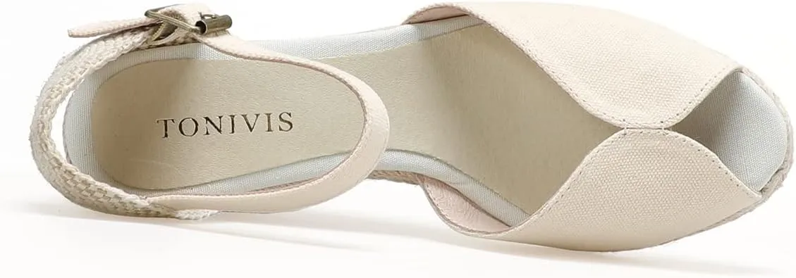 Women’s Platform Wedges Espadrilles, 3" Wedge, Soft Ankle-Tie Strap, Closed Toe, Classic Summer Sandals