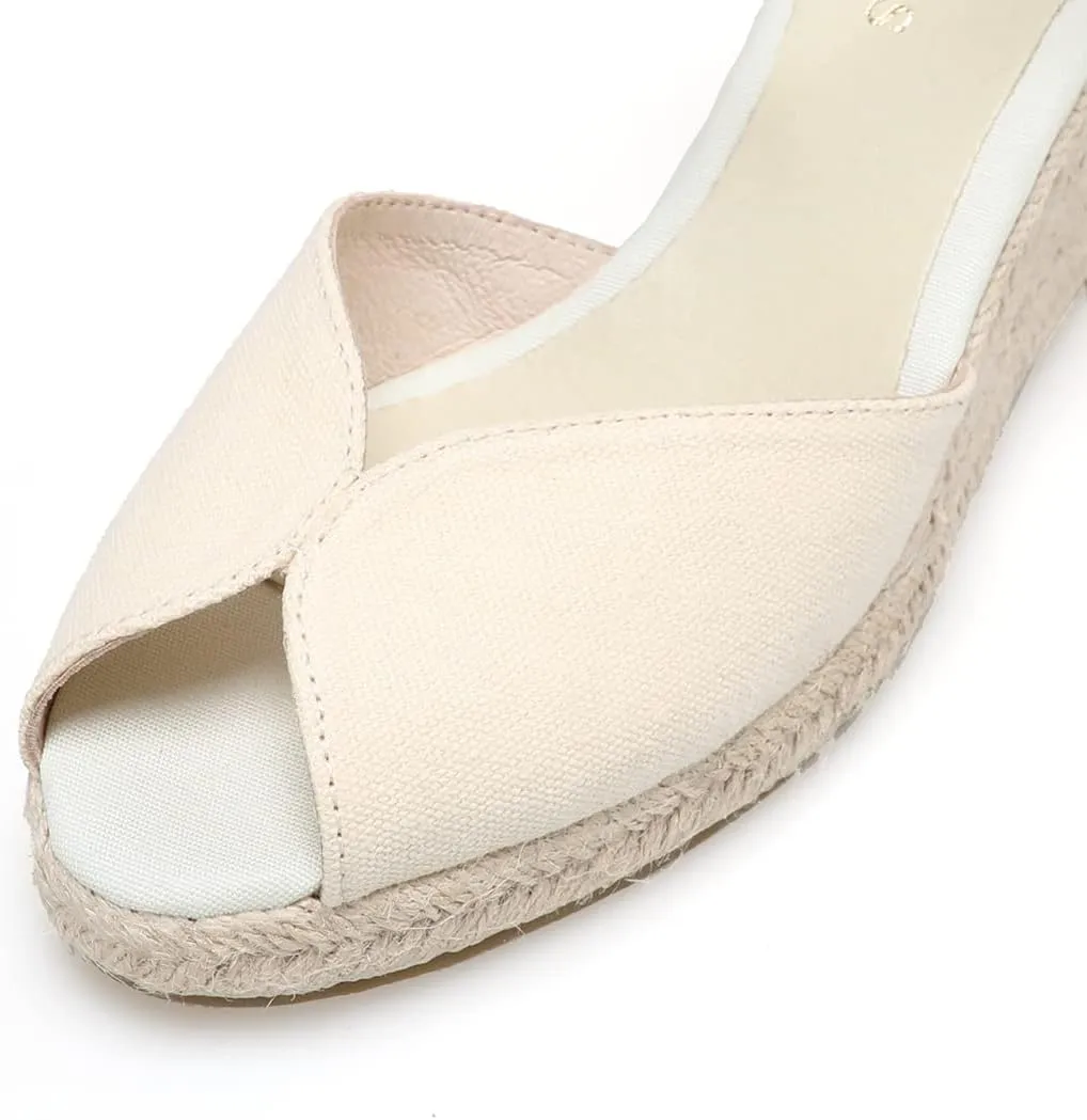 Women’s Platform Wedges Espadrilles, 3" Wedge, Soft Ankle-Tie Strap, Closed Toe, Classic Summer Sandals