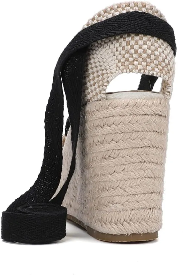 Women’s Platform Wedges Espadrilles, 3" Wedge, Soft Ankle-Tie Strap, Closed Toe, Classic Summer Sandals