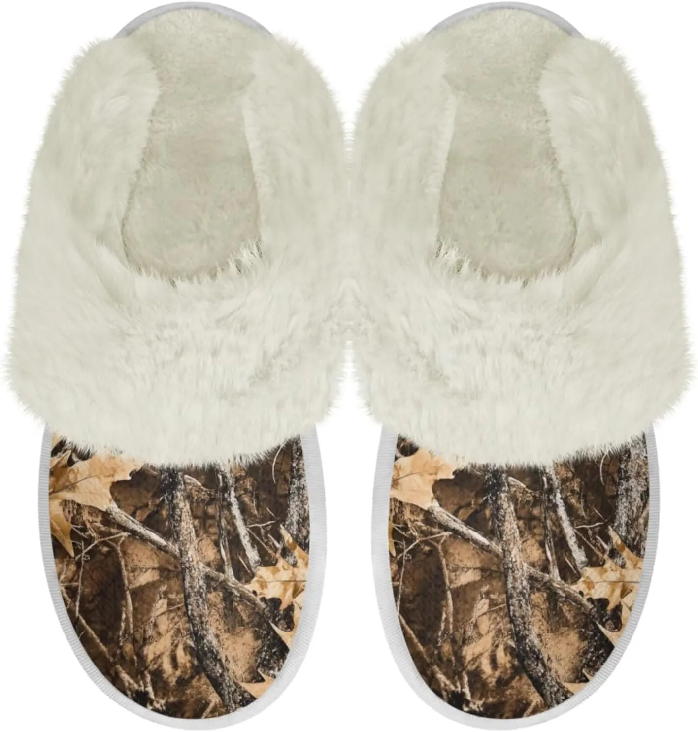 Women's Plush Fuzzy Slip on Indoor Outdoor Winter House Slippers Comfy Warm Fluffy Shoes Size 5-14