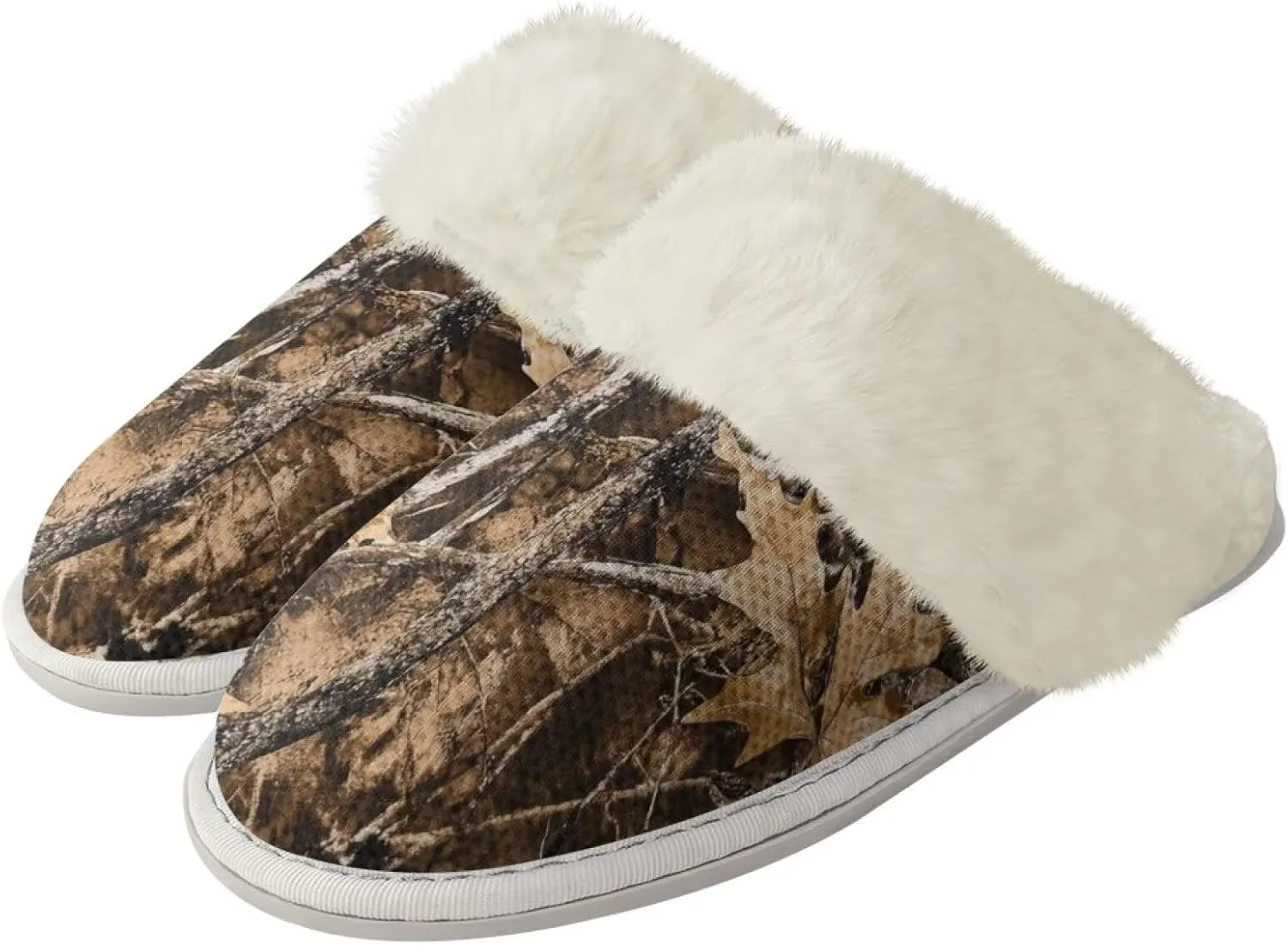 Women's Plush Fuzzy Slip on Indoor Outdoor Winter House Slippers Comfy Warm Fluffy Shoes Size 5-14