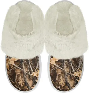 Women's Plush Fuzzy Slip on Indoor Outdoor Winter House Slippers Comfy Warm Fluffy Shoes Size 5-14