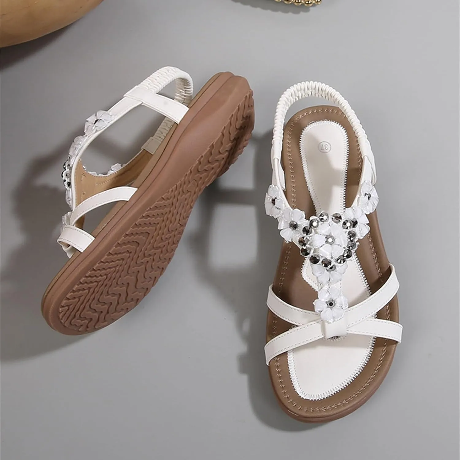 Womens Sandals Arch Support Summer Beach Sandals Comfort Walking Shoes Bohemian Flip Flops Sandals for Women