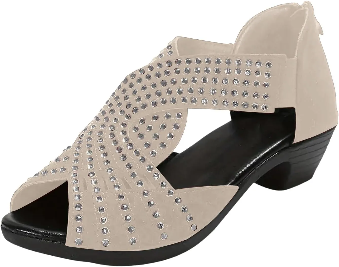 Womens Sandals Bachata Performance Dance Shoes Summer Sparkly Bling Bohemian Sandal Beach Sandals Orthopedic Sandal