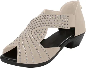 Womens Sandals Bachata Performance Dance Shoes Summer Sparkly Bling Bohemian Sandal Beach Sandals Orthopedic Sandal