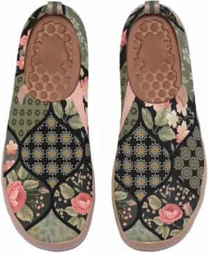 Women's Slip-On Loafers Painted Travel Shoes Walking Breathable Knit Mesh Ladies Fashion Art Sneaker