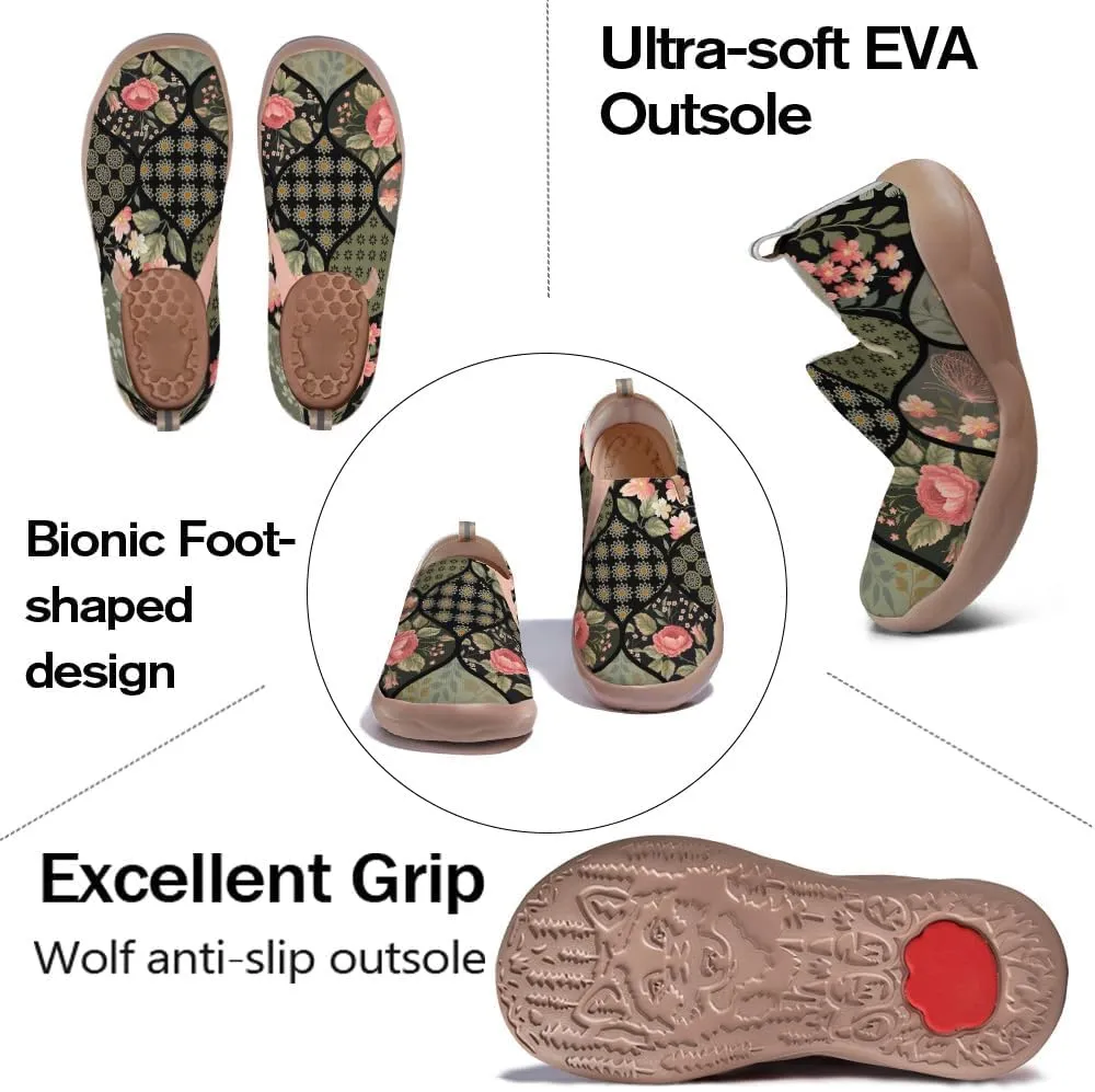 Women's Slip-On Loafers Painted Travel Shoes Walking Breathable Knit Mesh Ladies Fashion Art Sneaker