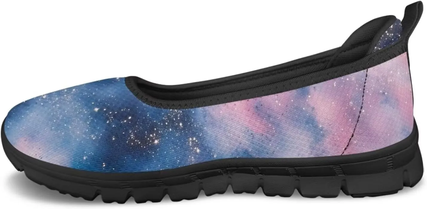 Women's Slip-On Walking Shoes Stylish Floral Casual Loafers Lightweight Comfortable Travel Footwear SizeUS 6-11 Black Sole