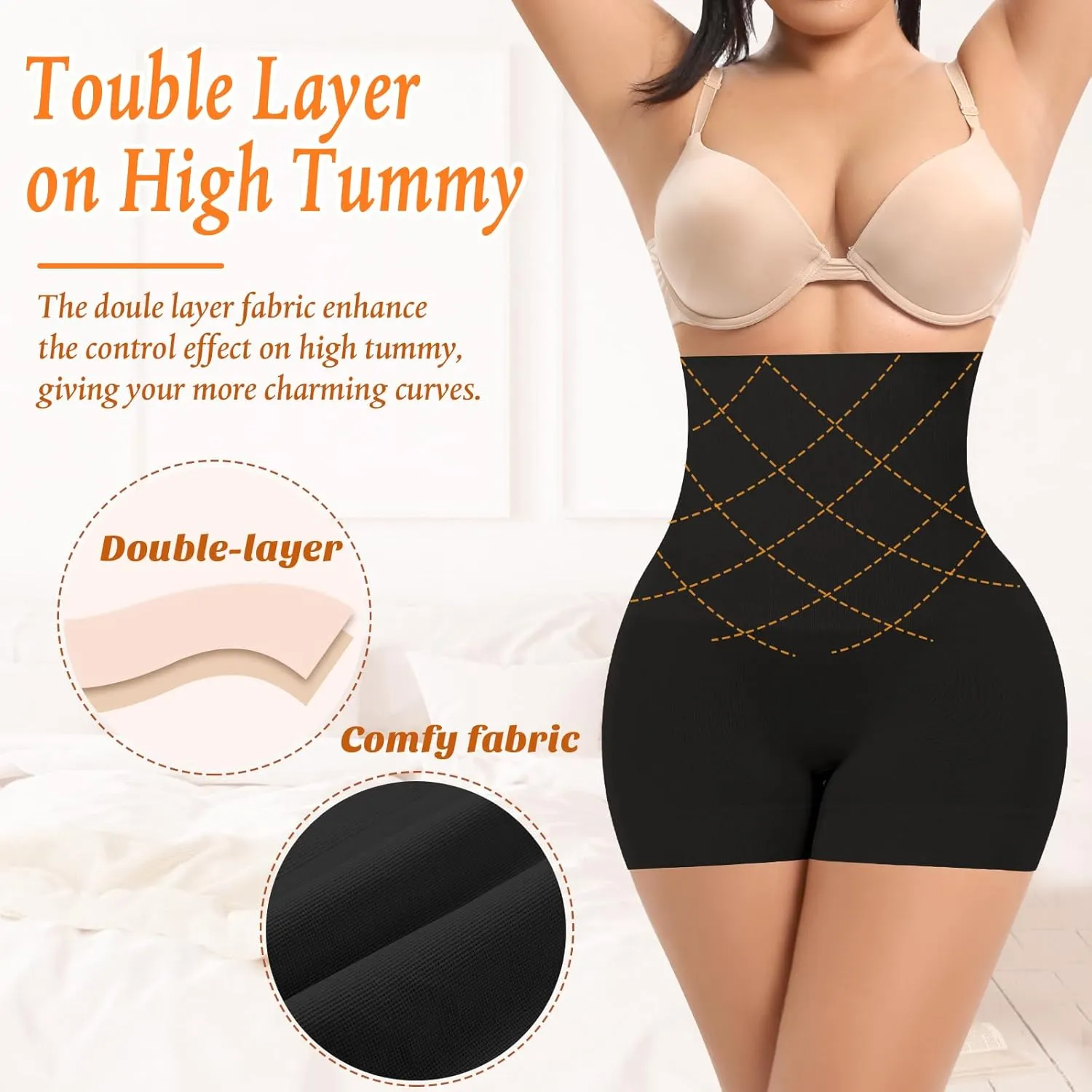 Womens Slip Shorts for Under Dress Seamless Shapewear Boyshorts Tummy Control Panties Shaping Shorts