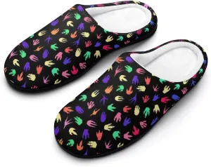 Womens Slippers Comfy Bedroom Slip-On Shoes Men's Halloween Slippers Warm Cotton House Slippers Memory Foam Slippers