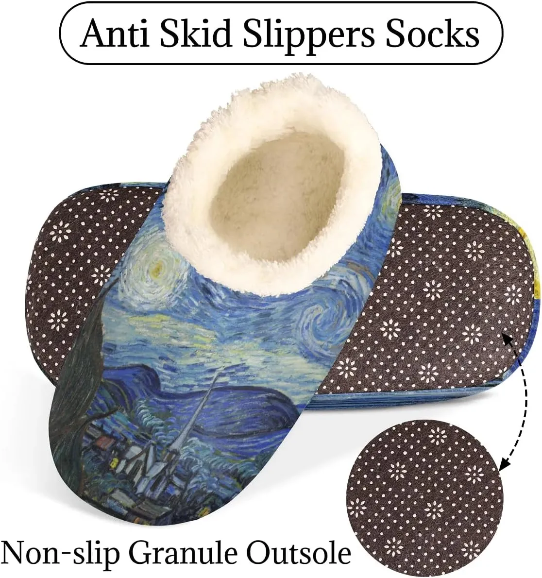 Women's Slippers Comfy Warm House Slippers for Women Men, Fuzzy Slip-on Plush Ladies Slippers Socks for Winter Bedroom Indoor and Outdoor