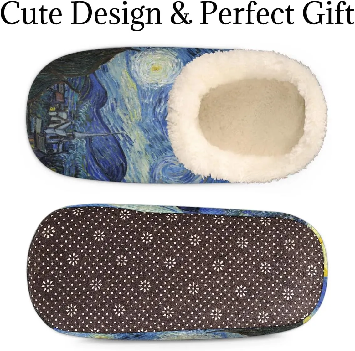 Women's Slippers Comfy Warm House Slippers for Women Men, Fuzzy Slip-on Plush Ladies Slippers Socks for Winter Bedroom Indoor and Outdoor