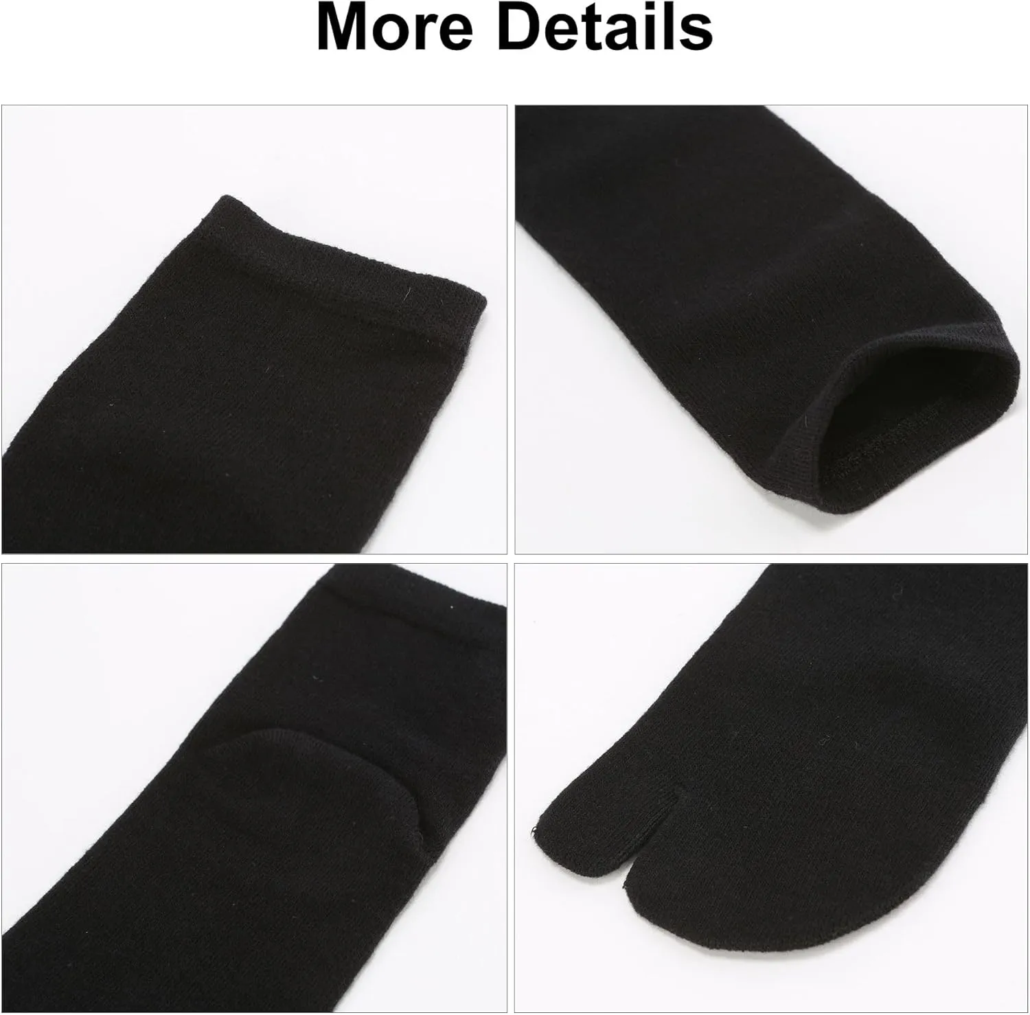 Women's Solid 2 Toe Flip Flop Tabi Socks Geta Ankle Cotton 5/6 Pairs