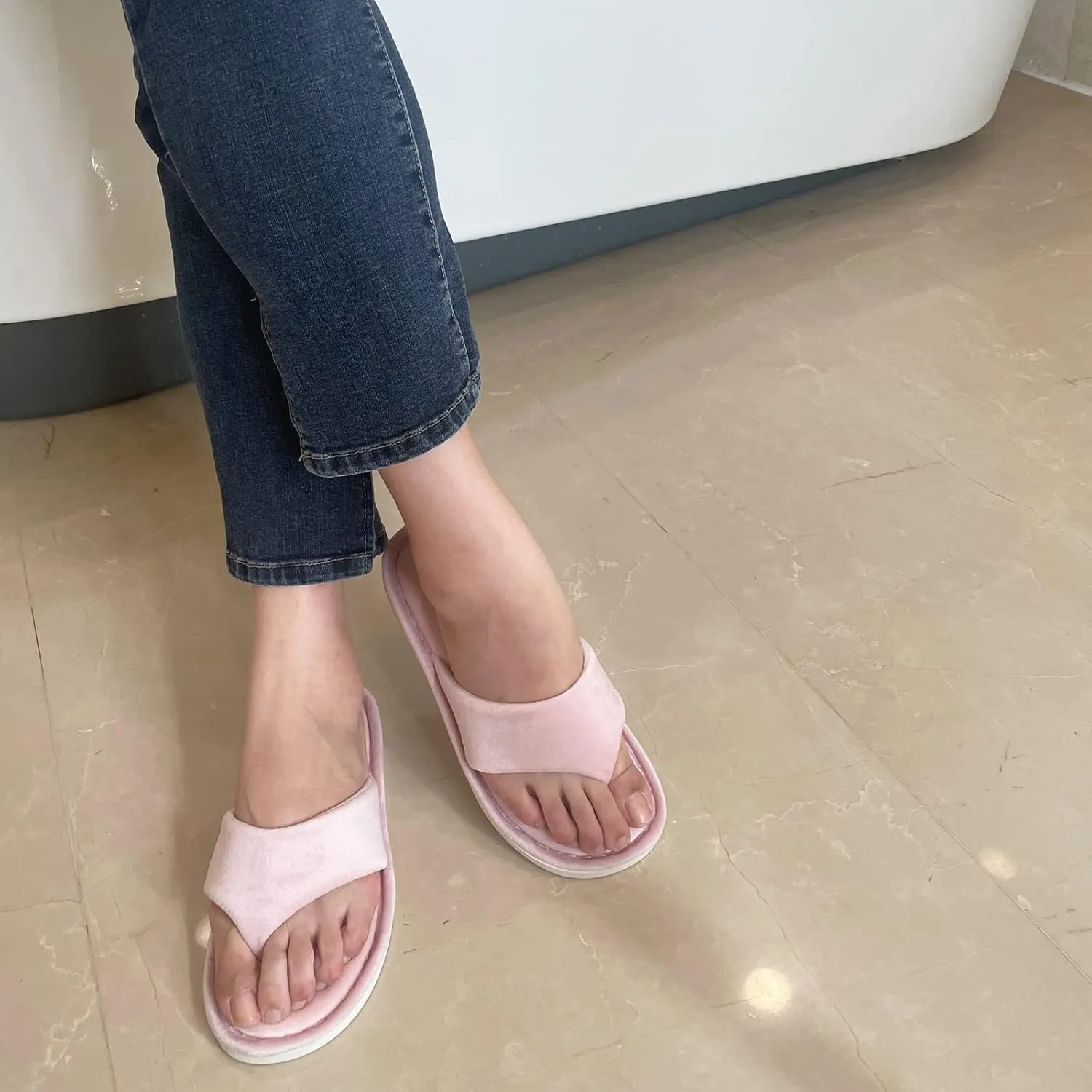 Women’s Thong Slippers with Memory Foam for Women Open Toe Slip on