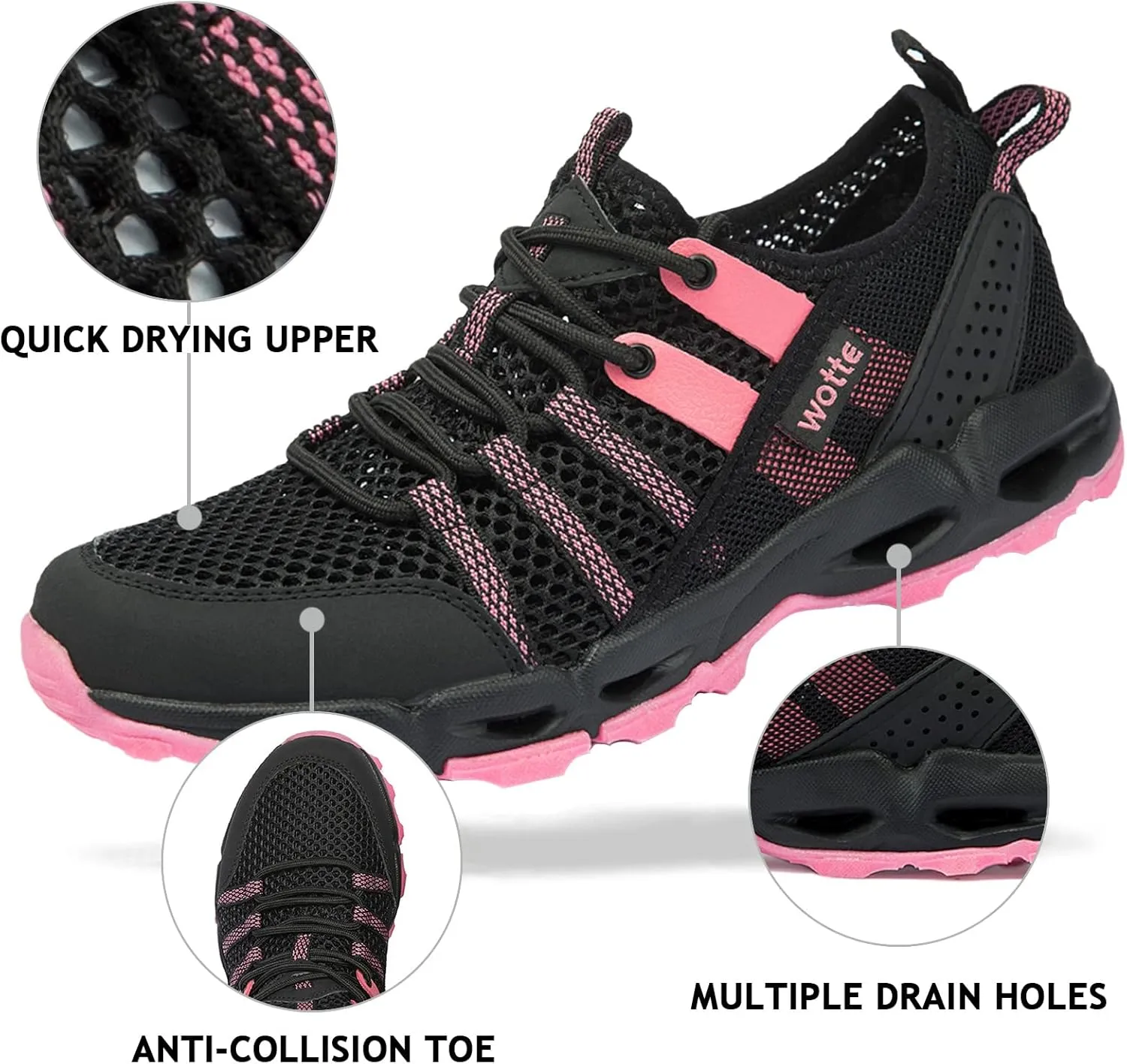 Womens Water Hiking Shoes Light Travel Quick Dry Mesh Outdoor Non-Slip Sneakers Aqua Shoes