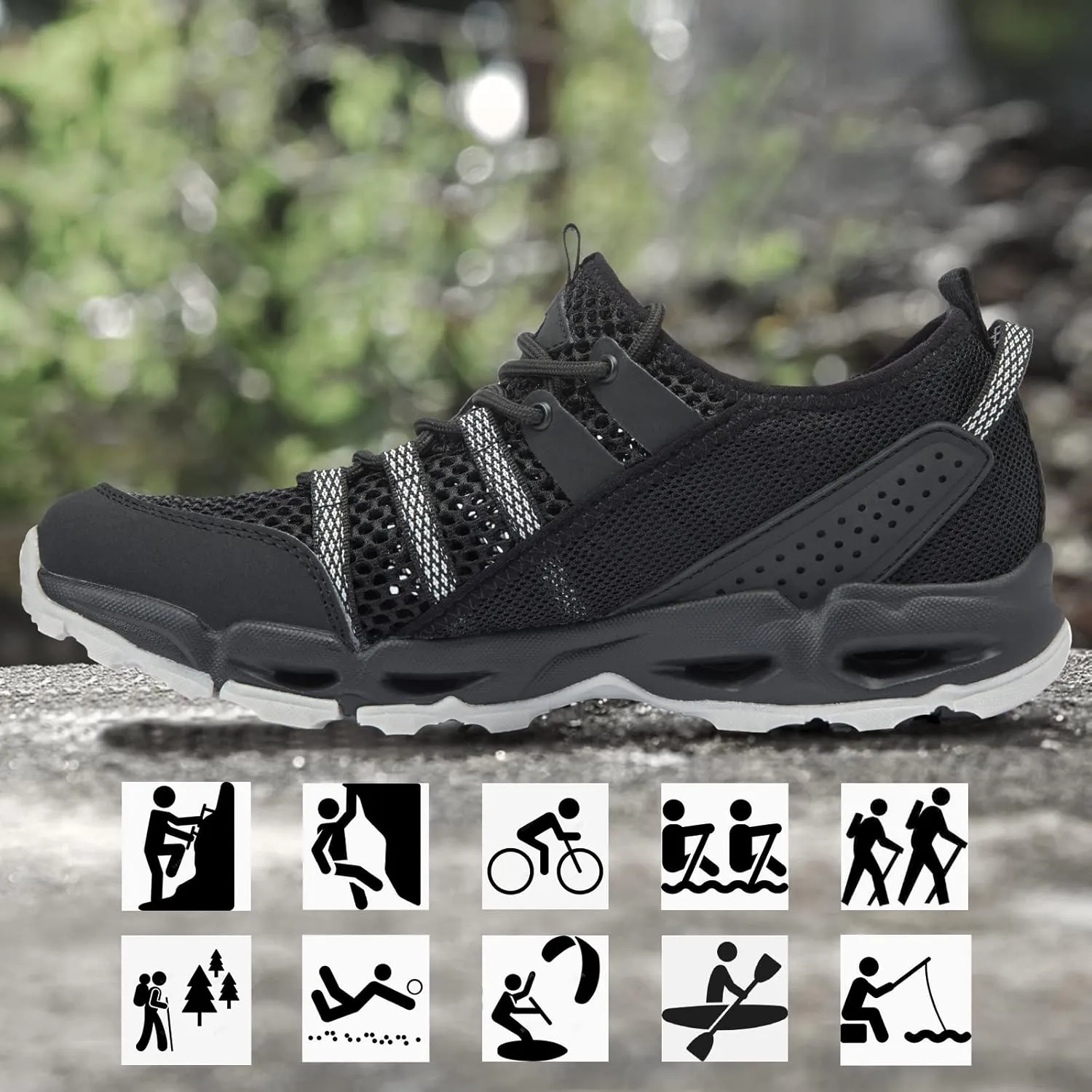 Womens Water Hiking Shoes Light Travel Quick Dry Mesh Outdoor Non-Slip Sneakers Aqua Shoes