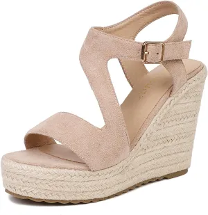 Women's Wedge Sandals, Espadrille Platform Summer Sandals, Wedge Ankle Strap Open Toe Sandals