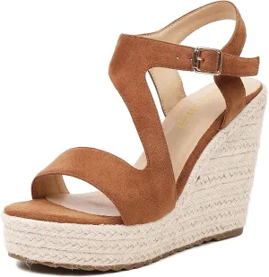 Women's Wedge Sandals, Espadrille Platform Summer Sandals, Wedge Ankle Strap Open Toe Sandals