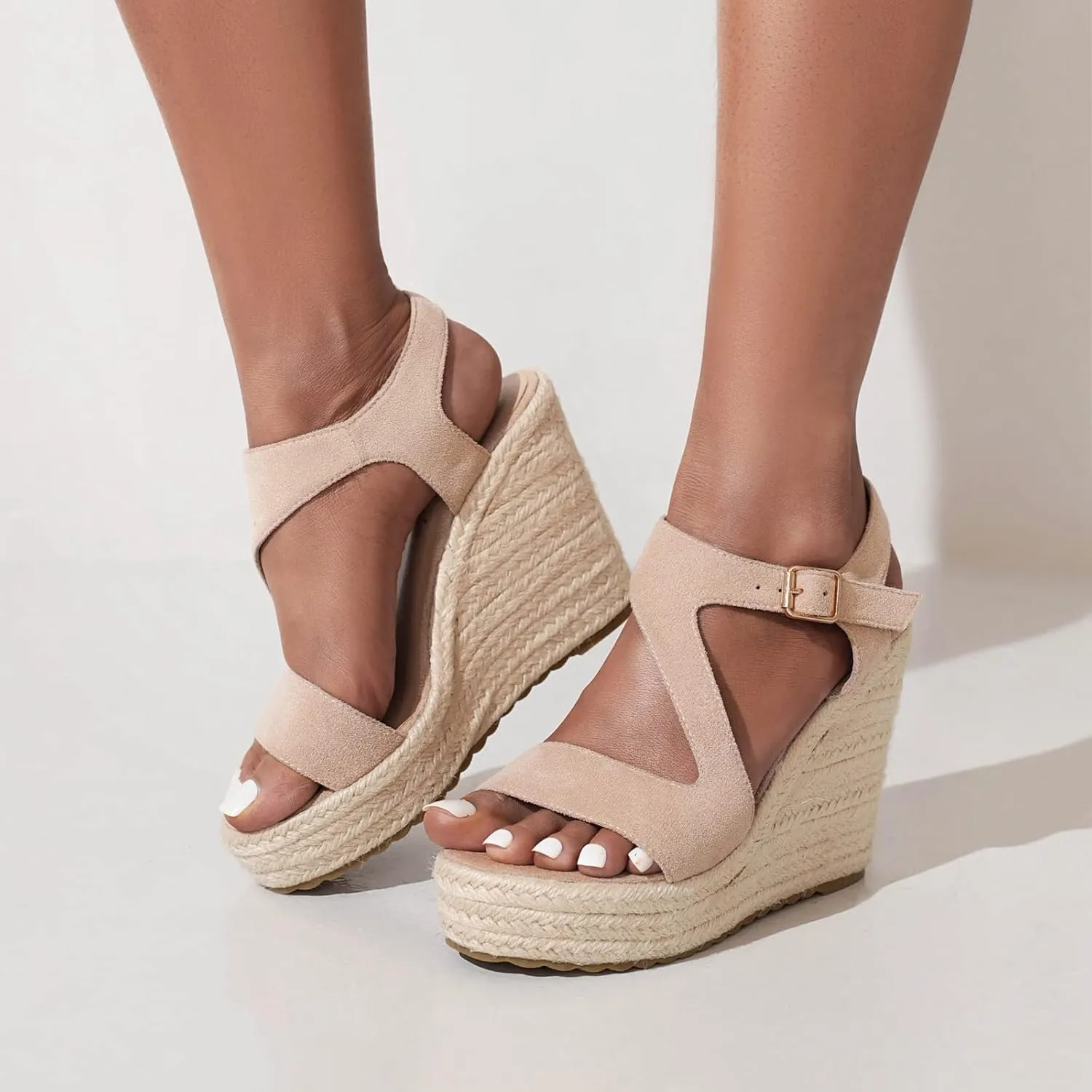 Women's Wedge Sandals, Espadrille Platform Summer Sandals, Wedge Ankle Strap Open Toe Sandals
