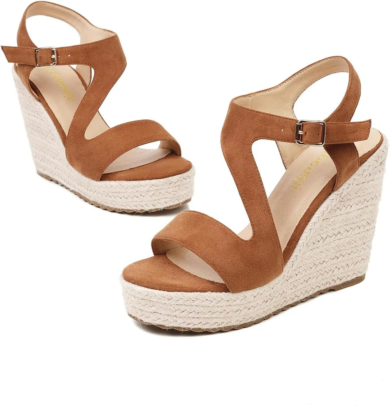 Women's Wedge Sandals, Espadrille Platform Summer Sandals, Wedge Ankle Strap Open Toe Sandals